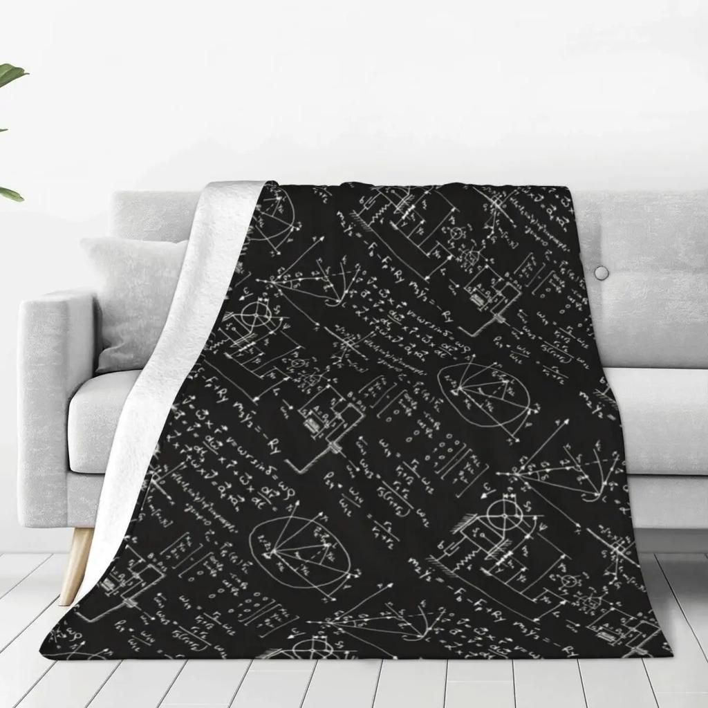 Funny Math Blankets Quantum Physics Airplane Travel Flannel Bedding Throws Super Soft Bedroom Customized Bedspread Gift