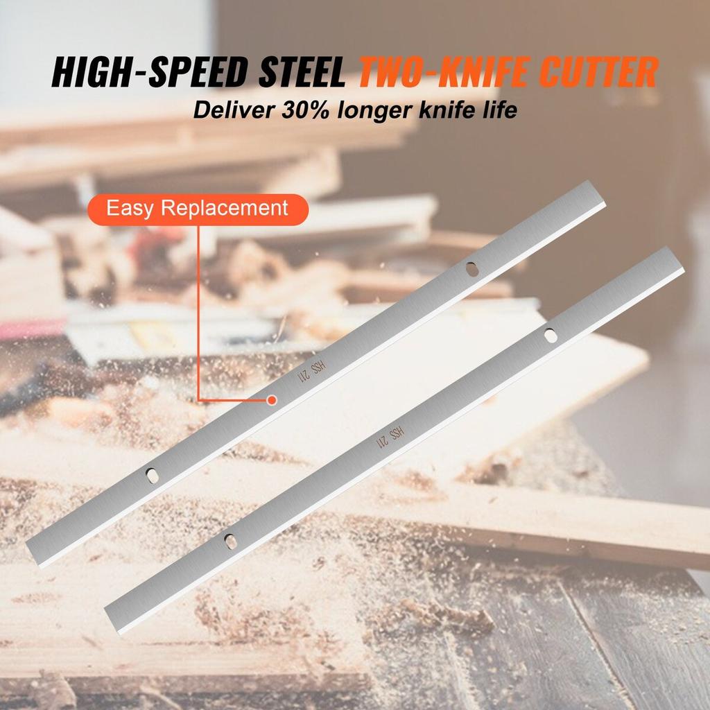 Thickness Planer, Single Speed, 13" Width Worktable Benchtop Planer, Two-Blade, 15-Amp 2000W Powerful Motor, 12" Extended Infeeding Table, Low Noise