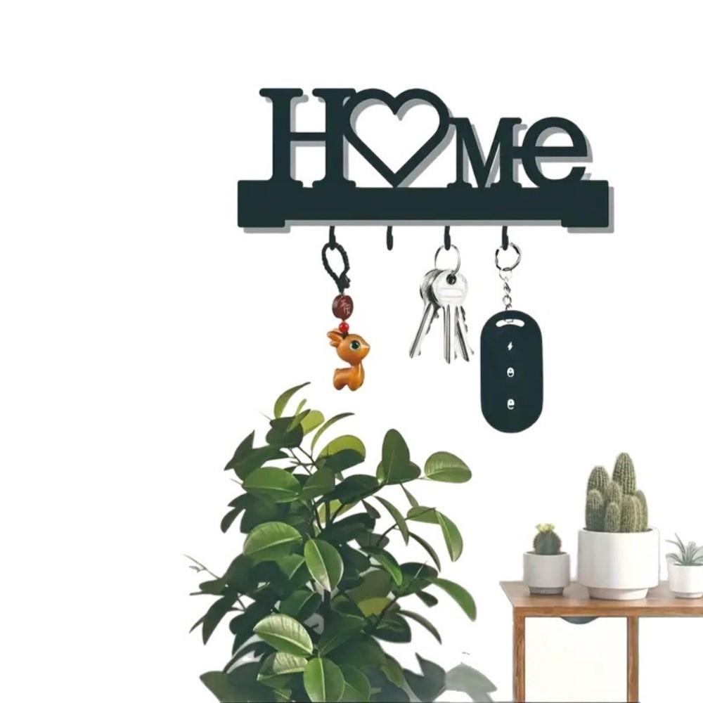 No-Drill Key Rack Iron Material Key Wall Hook Durable Wall Mounted Key Holder  Living Room