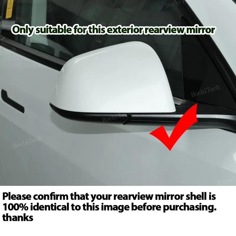 Car Paste Side Door Rearview Mirror Cap Wing Side Mirror Cover Fit For Tesla ModelY Model Y -2024 Bright Black