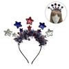 2024 Independence Gathering Star Headband Glittering Five Pointed Star Hairhoop Party Props  Festival Costume Hairband  Blue
