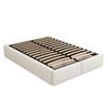 Double Bed 140x200cm Upholstered Bed Platform Without Headboard with Hydraulic Storage And 2 Drawers White