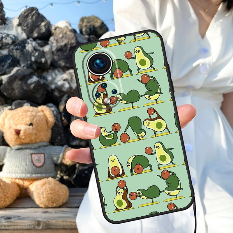 Avocado Yoga Funny Pattern Cover For Honor Magic 6 5 Lite Pro 50 70 90 Honor X8b X9b X6 X7 X8 X9 X6a X7a X9a X8a Case