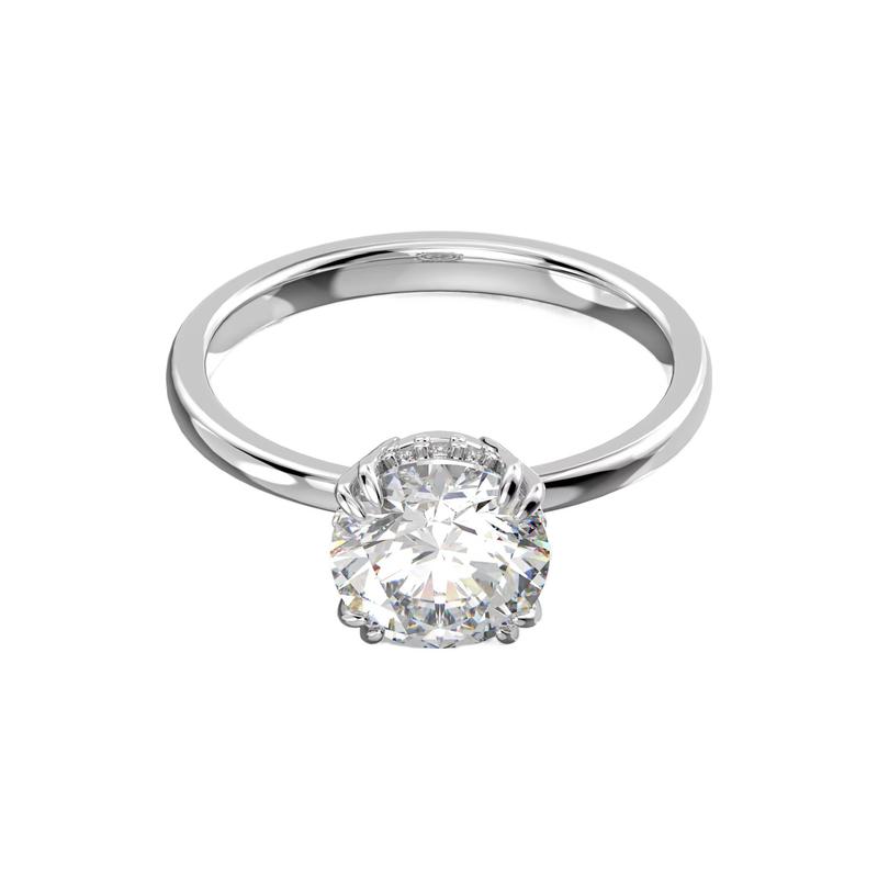 Swarovski Constella Princess Cut Rhodium Plated Rhodium Plated Ring Women s White 5642637