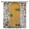 Stone Wall Wooden Door Chiffon Sheer Curtains for Living Room Bedroom Home Decoration Window Voile Tulle Curtain Drapes