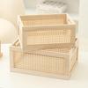 Rustic Wooden Box Organizer Rectangular Storage Basket Desktop Storage Basket