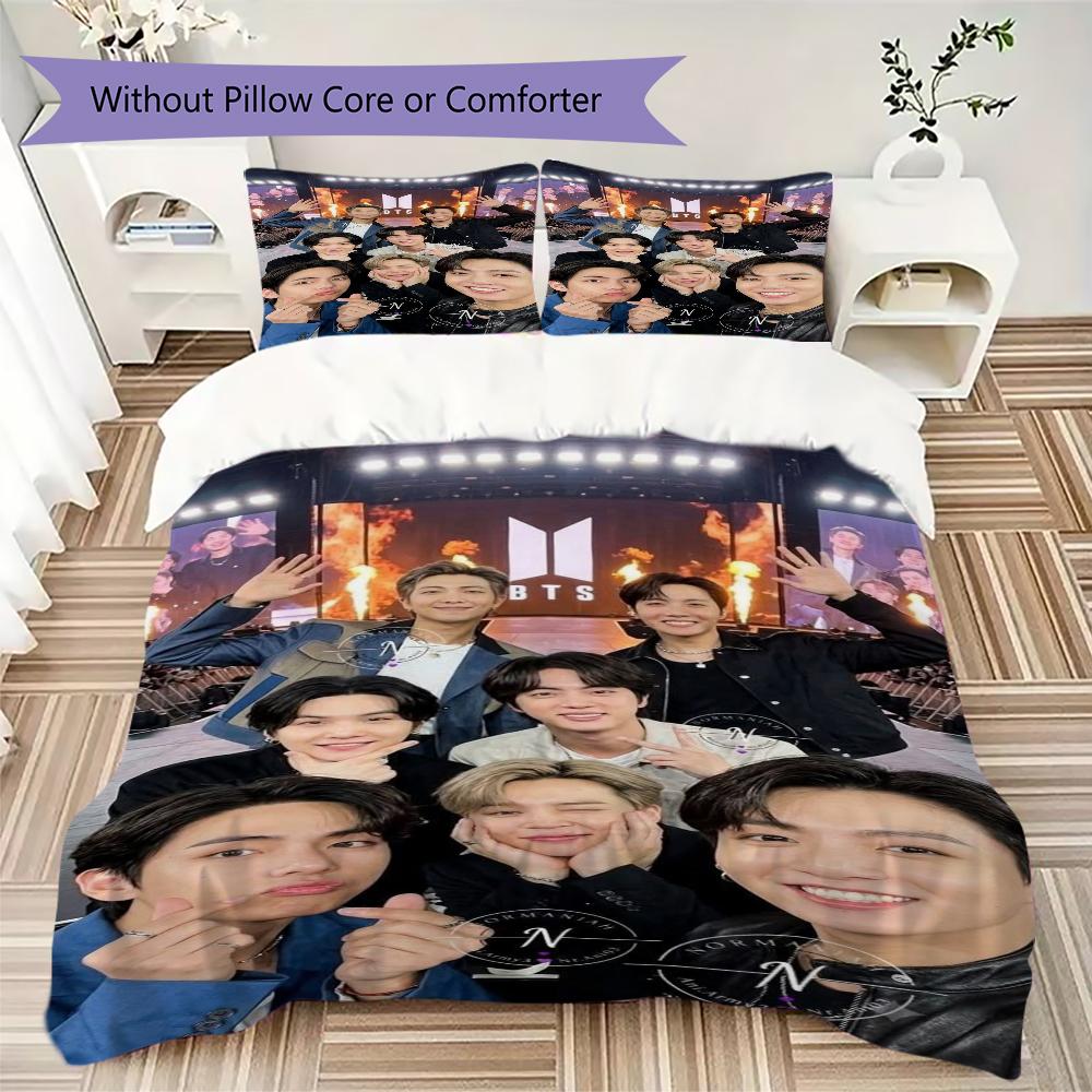 Bts Black Bedding Without Core 1 Duvet Cover 2 Pillowcase Without Core Duvet Cover And Pillowcase Bedding Set Christmas Birthday Gift