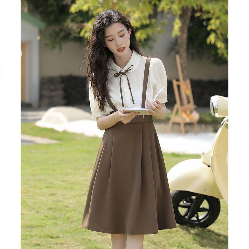 Women's Summer College Style Shirt with Slimming Camisole Dress