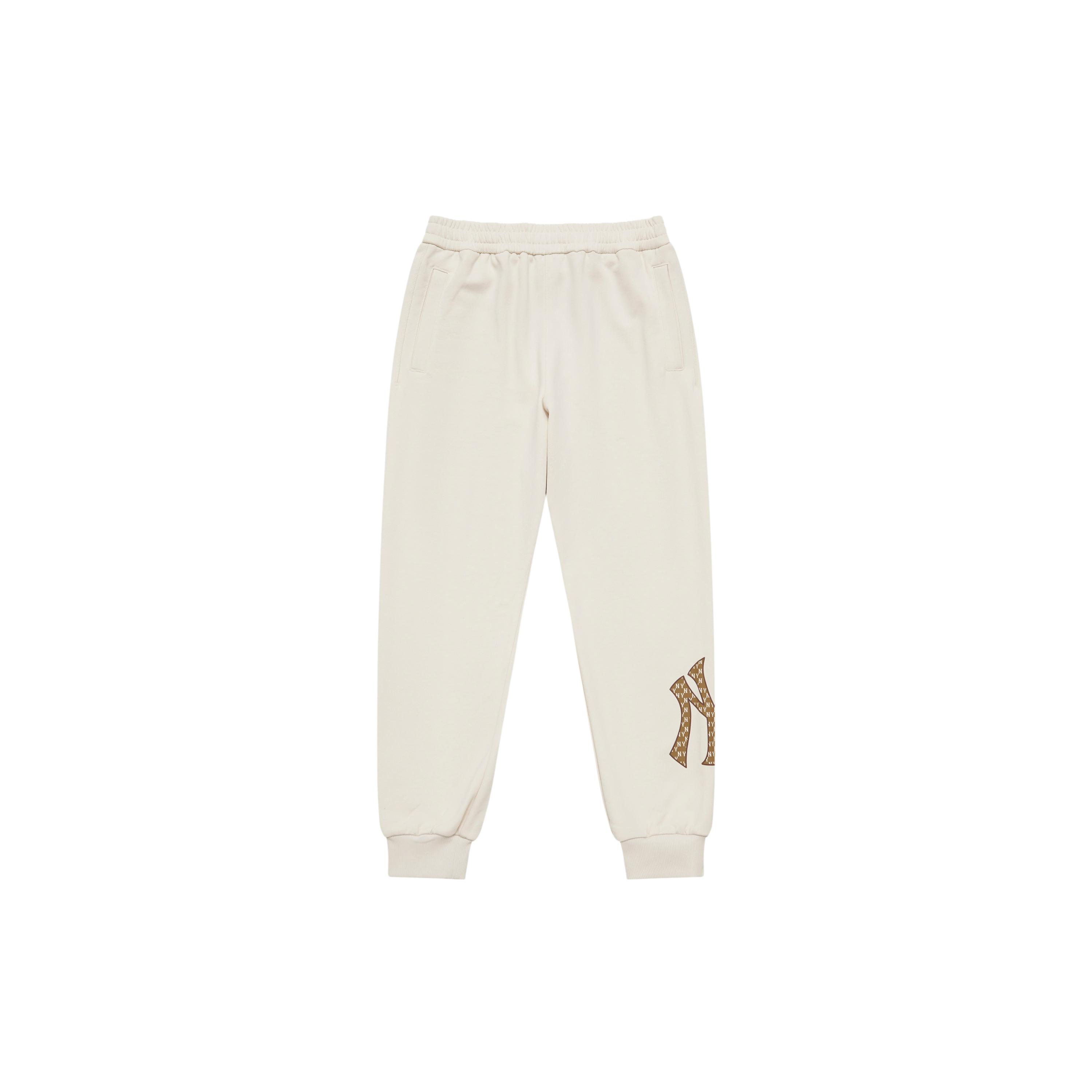 MLB MONOGRAM 24FW Knitted Sweatpants Unisex Dark Cream 3APTM0144-50CRD L