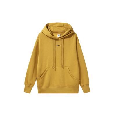 Sportiniai drabužiai Phoenix Fleece Vienspalvis su gobtuvu Puloveris Laisvas sportinis džemperis Moteriškas džemperis Bronzinis DQ5861-716