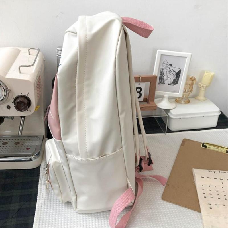 Cute Cat Print Backpack for Girls Large Capacity Student School Bag Leisure Travel Multi Functional Backpack Portable Boy Schoolbag