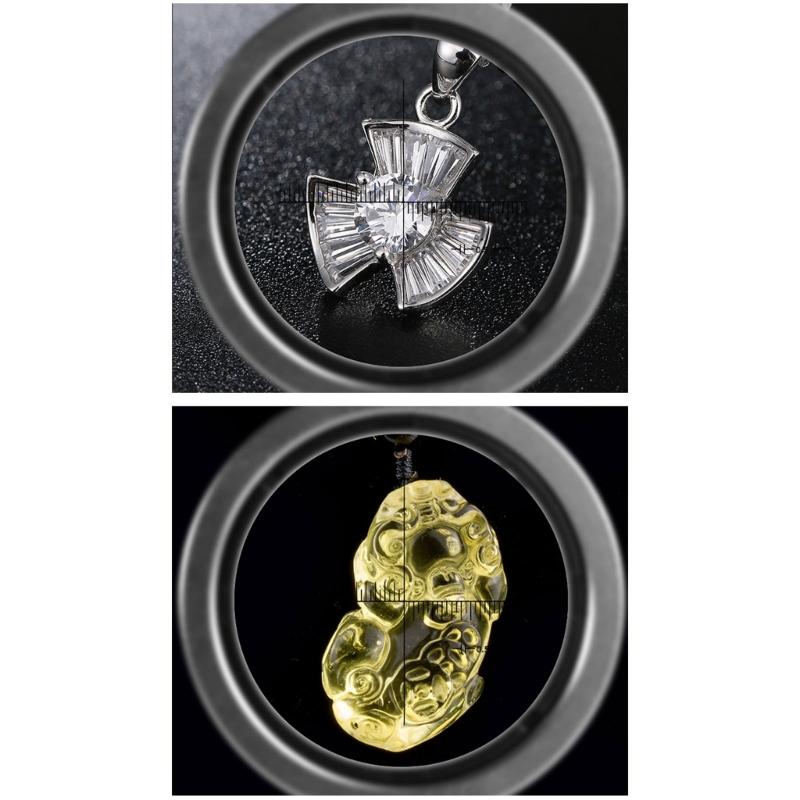 Handlupe 10x Vergrößerungsglaslinse für Schmuck Briefmarkeninspektion Vergrößerungslinse Lupe mit LED-Licht