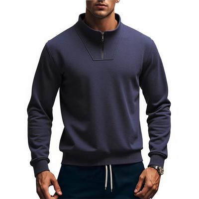Autumn and Winter Men's Semi-zipper Stand-up Collar Long-sleeved Sweater Daily Versatile Fitness Sweater