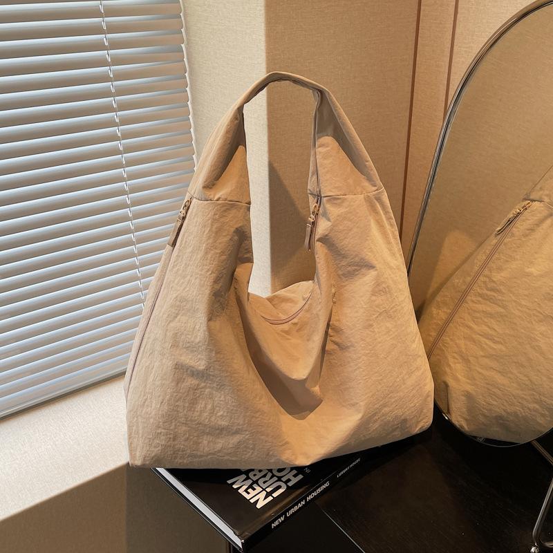 Casual canvas bag Korean lazy style underarm bag 2025 new large-capacity nylon cloth tote bag shoulder bag