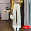 European Cotton Velvet Wide-Leg Pants for Women - Thickened, Loose Fit, Straight-Leg, Small Size, Casual, Perfect for Autumn and Winter