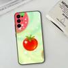 Tomato Cartoon Cute Creative   Phone Case For Samsung S25,S24,S21,S22,S23,S30,Ultra,S20,Plus,Fe,Soft Silicone Black Cover