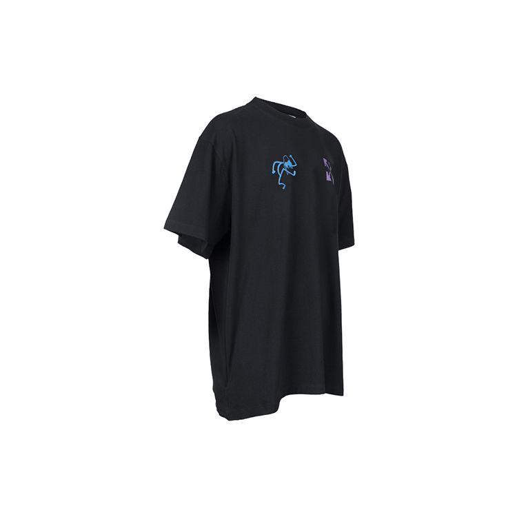 Off-White 90s Liquid Over Short-Sleeve Tee Black/Blue Men Tops OMAA038S22JER0061045