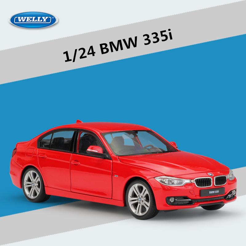 WELLY 1/24 BMW 335i Alloy Miniature Car Model Diecast Metal Scale Model Car Diecast Metal Static Collection Children Toy Car