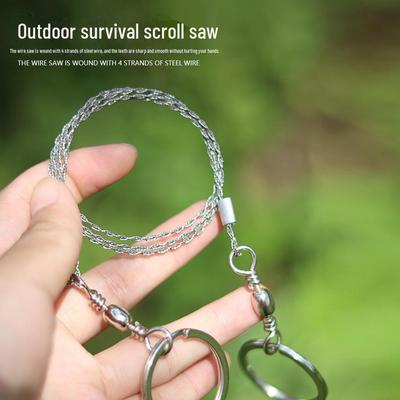 Portable Outdoor Survival Saw - Curved Blade, Rope, Wire & Pocket Chain Saw for Camping