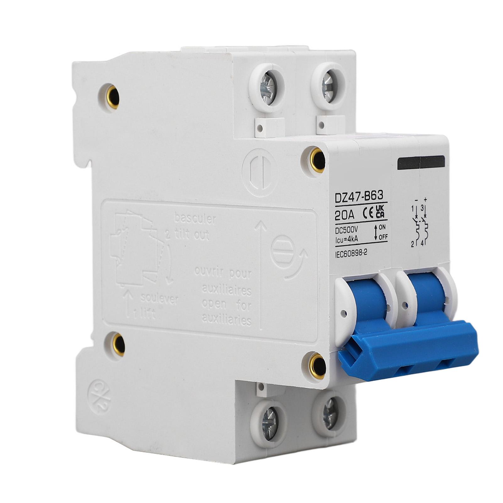 

2P DC Circuit Breaker B Type DIN Rail Installation Mini Safety Circuit Breaker for Solar PV System