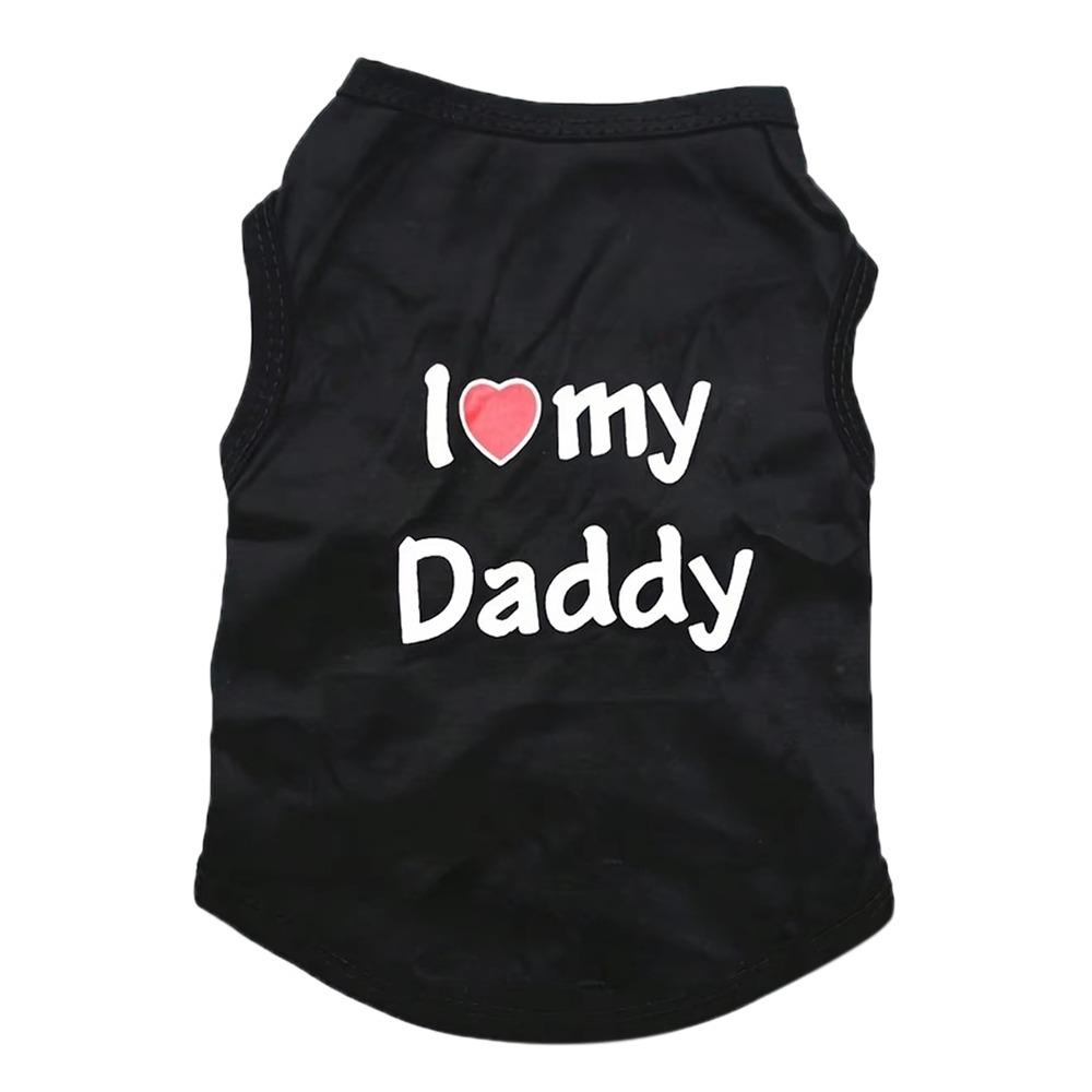 

Cute Summer Dog Vest Sleeveless I Love My Mommy/Daddy Pet Clothing Casual Soft Puppy T-Shirt for Small Medium Dog XS