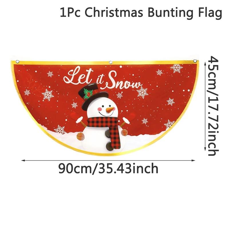 Christmas Banner Outdoor Fan-shaped Flag Christmas Decor for Home 2025 Cristmas Drop Ornament Xmas Navidad Gift New Year 2026