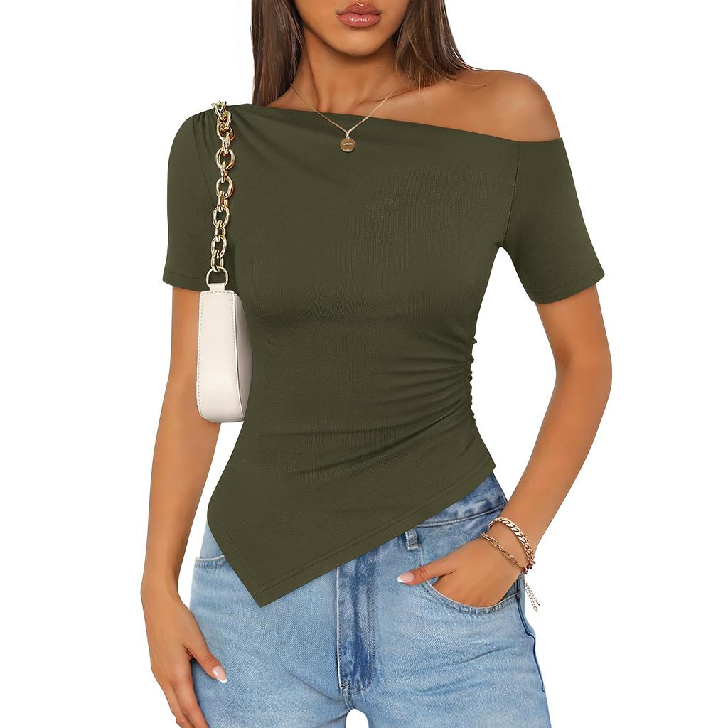 Women's Fashion Asymmetrical Off-the-Shoulder Top