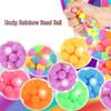 Rainbow Beads Stress Ball: Soft Rubber TPR Squeeze and Pinch Decompression Toy