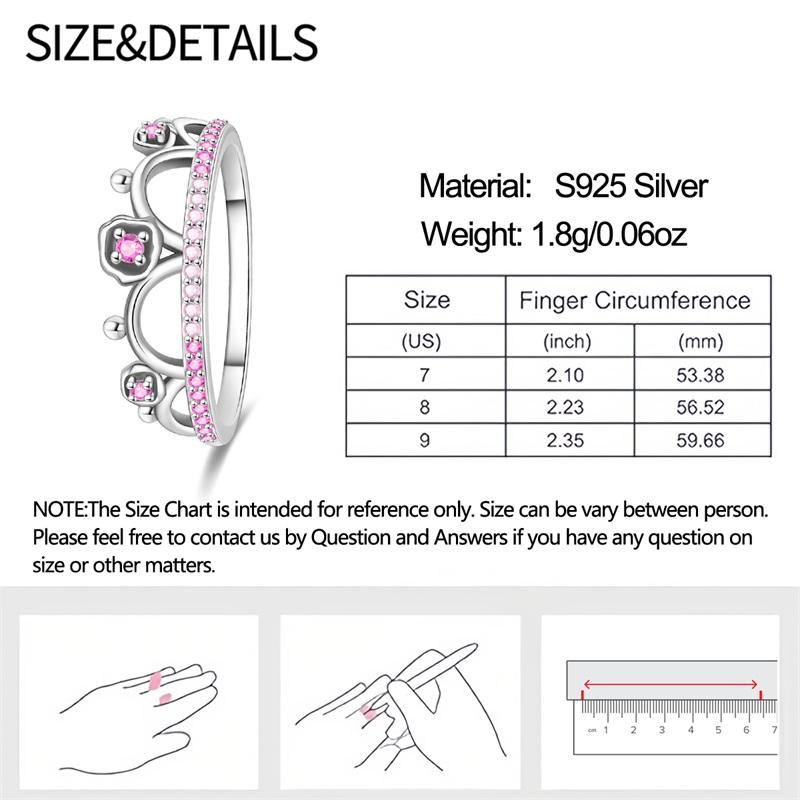 Copper Metal Simple Women Rings Pink Zirconium Crown Ring LOVE Wedding Rings Designed For Engagement High Quality Fine Jewelry Anniversary Perfect