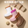 Solid Color Children's Rain Boots Outer Wear Thick-soled Medium Tube Non-slip Waterproof Simple Rain Shoes Outdoor Four-season Rubber Shoes