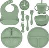 Children's Silicone Tableware Set: 8-Piece Suction Cup, Anti-Fall for Baby & Mom