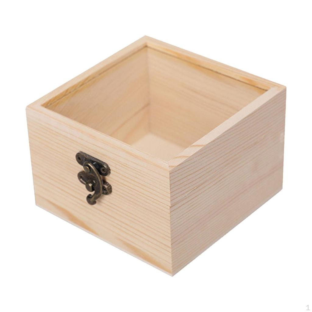 Elegant Wooden Jewelry Storage Box with Glass Lid