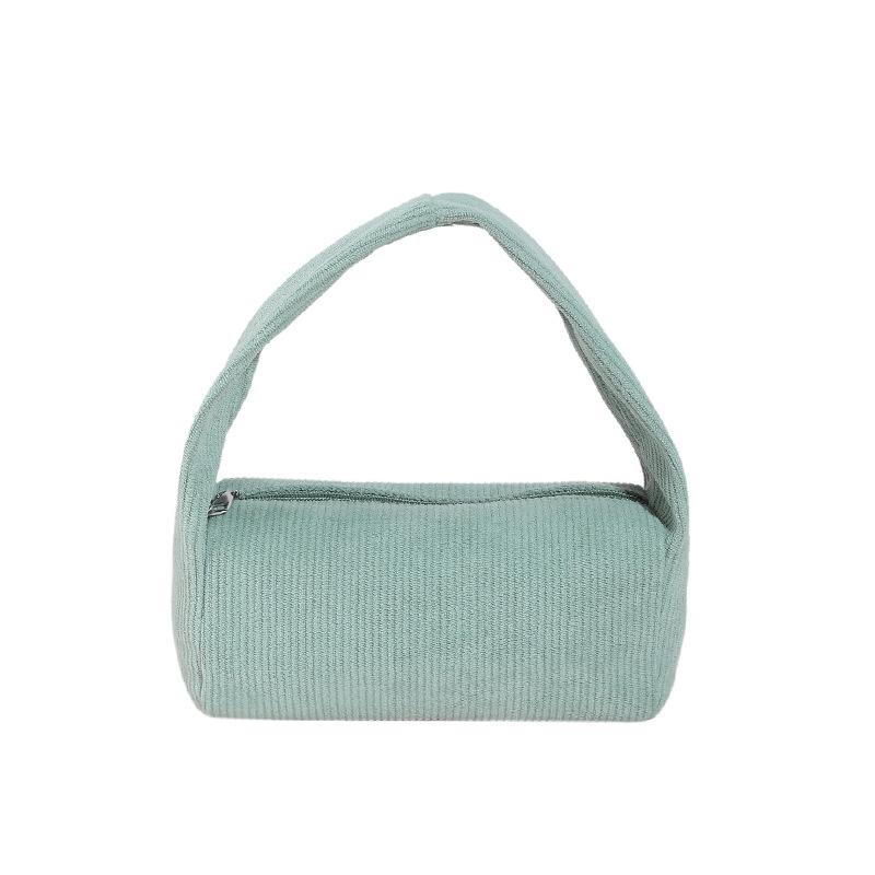 2025 autumn and winter new casual trend fashion retro corduroy solid color underarm shoulder baguette portable small square bag