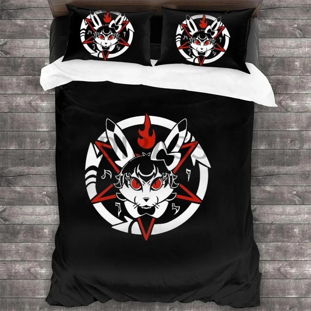 Baphomet Duvet Cover King Queen Size Pentagram With Demon Satanic Goat Head Bedding Collection For Boy Men Horror House Comforter Cover