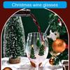 Decorative Christmas Themed Glasswares High Footed Glass Drinking Cup for Parties and Holiday Event Water Drinkware