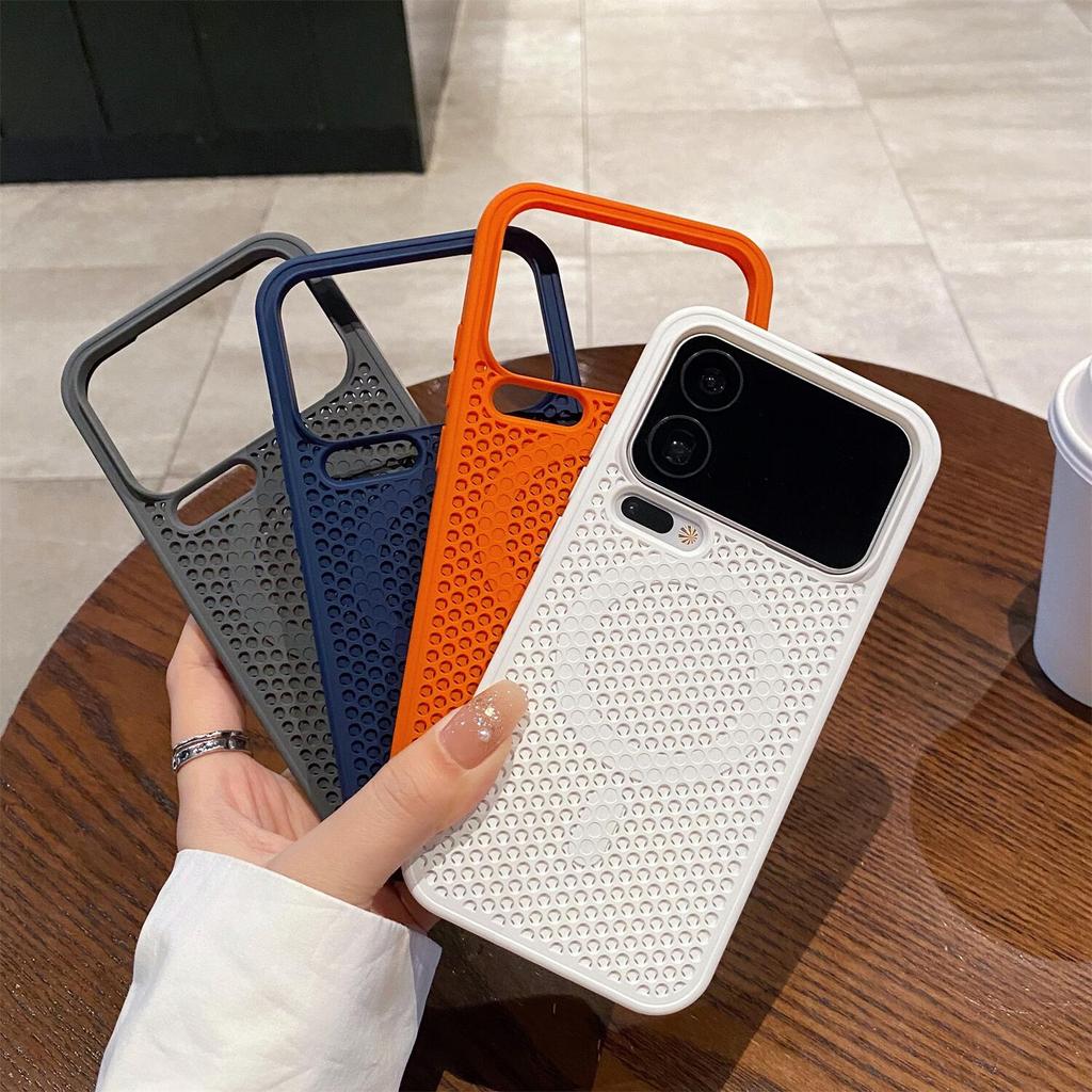 Honeycomb Mesh Heat Dissipation Magnetic Phone Case For Xiaomi Mi 17 Pro 17 Pro Max 15 14 13 Pro For Magsafe Hard PC Back Cover