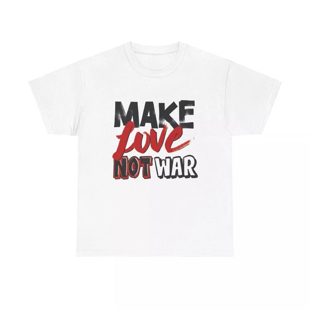 Faites l'Amour Pas la Guerre T-shirt Graphique Vintage Affiche Unisexe Coton Lourd