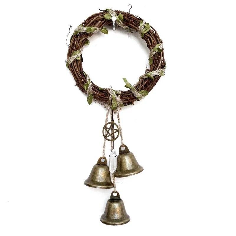 

Колокола ведьмы, защита для дверной ручки, вешалка, колокольчики, ведьмовская прозрачная отрицательная энергия, колдовство, принадлежности для Викки, товары для домашнего декора