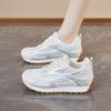 Silver Mesh Women's Sneakers Versatile Lightweight Breathable Casual Shoes Fashion Lace-up Height-enhancing Platform Shoes 2025