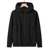 Men Fleece Hoodies Spring Sweatshirts Zipper Pockets Long Sleeves Hooded Thick Loose Y2k Casual Office Autumn Winter