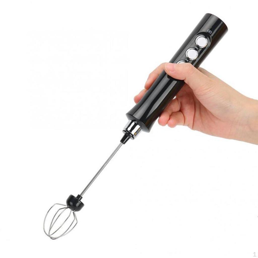 Electric Milk Frother 3 Speeds Cappuccino Whisk Handheld Egg Beater Mixer Blender