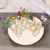 6Pcs Simple Napkin Holder Artificial Green Leaf Napkin Rings for Parties Dinner Wedding Banquets Table Decoration