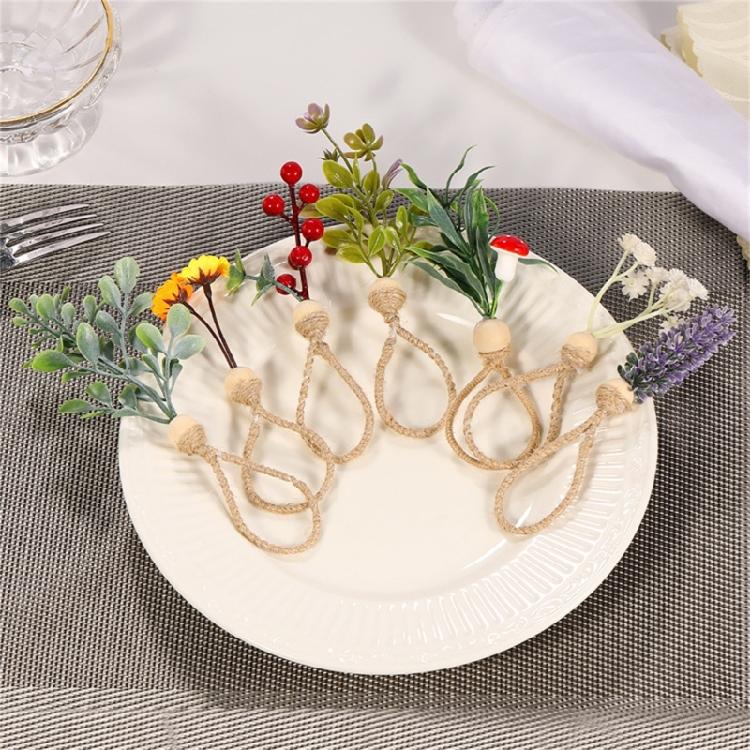 6Pcs Simple Napkin Holder Artificial Green Leaf Napkin Rings for Parties Dinner Wedding Banquets Table Decoration