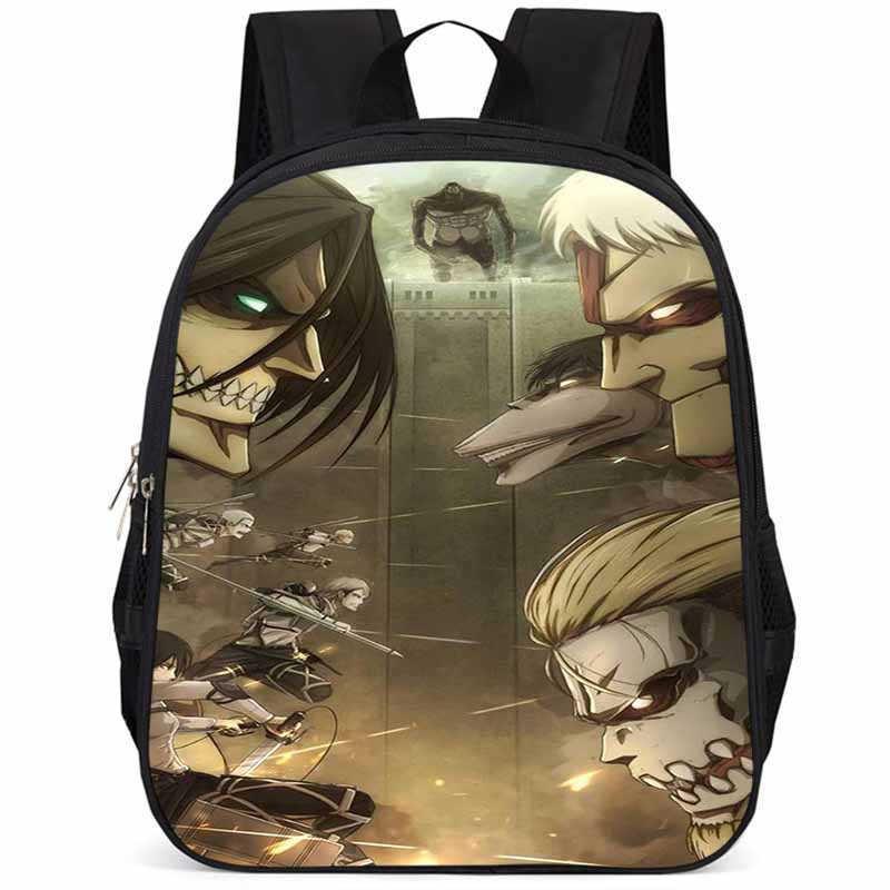 Durable Attack On Titan Backpack For Elementary Students 15 Inch Large Capacity