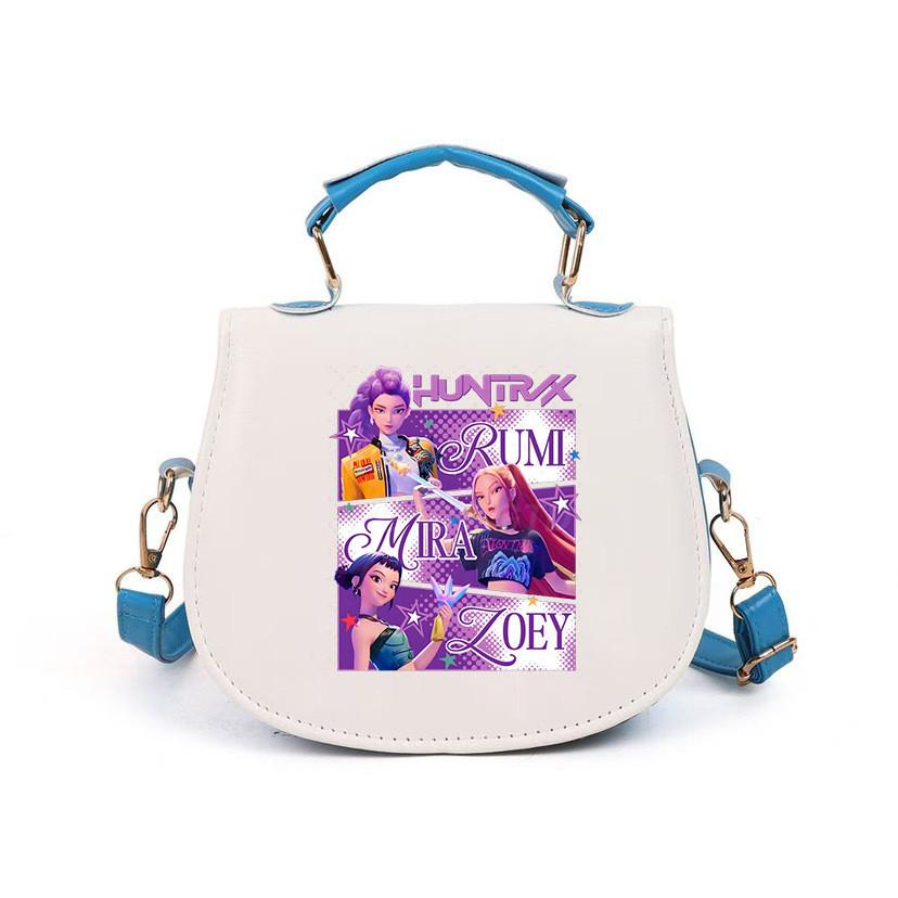 Kids Girls Kpop Rumi Zoey Mira Printed Student Lightweight Crossbody Bag Casual PU Shoulder Bags