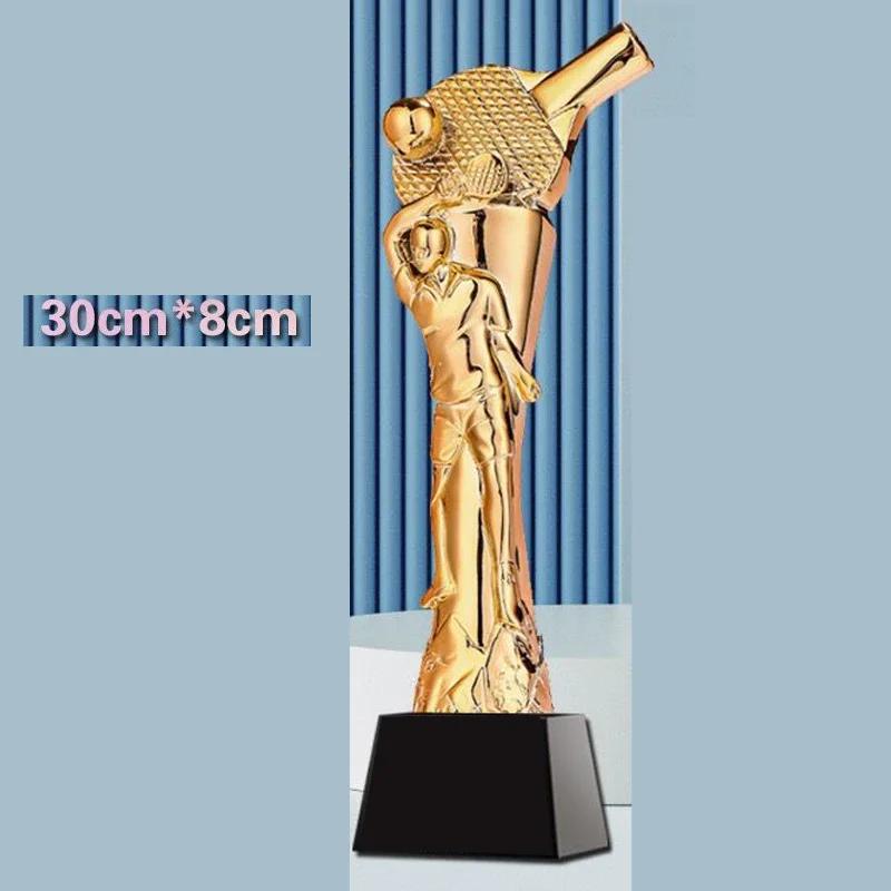 Customized Resin Table Tennis Trophy Gold