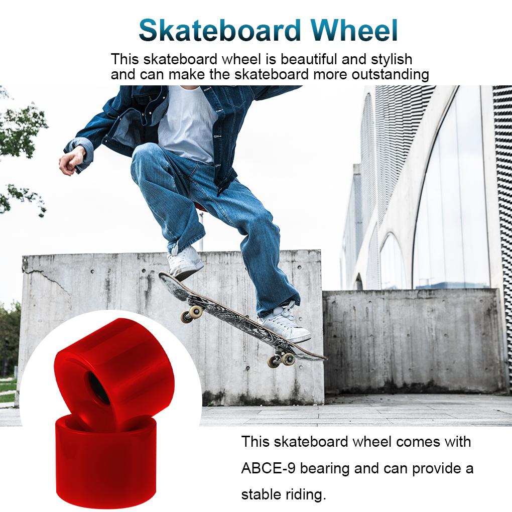 4 Pcs Skateboard Wheels 82A PU Wheels Roller Skate Longboard Tires with Bearing