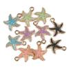 10Pcs 15*19mm Starfish Pearly Luster Drop Oil Alloy Pendants For Jewelry Component Making DIY Necklace Bracelet Earring