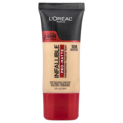 L'Oréal, Infallible, Pro Matte Foundation, 108 Caramel Beige, 30 ml (1 Fl Oz)