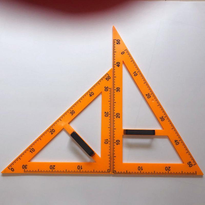 Magnetisches Lehrer-Set: Winkel, Lineal, Winkelmesser mit Griff